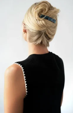 Classic Rectangle Barrette - Blue Tokyo