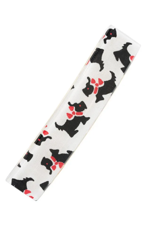 Classic Rectangle Barrette - Scottie Dog