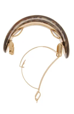 Cutout Oval Ponytail Barrette - Classic
