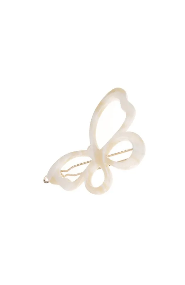 Large Cutout Butterfly Tige Boule Barrette - Classic