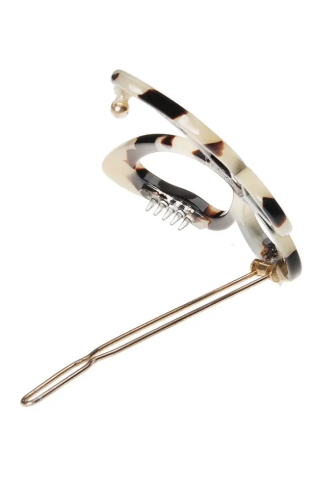 Large Cutout Butterfly Tige Boule Barrette - Classic