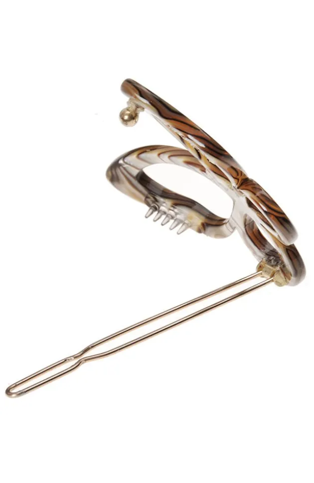 Large Cutout Butterfly Tige Boule Barrette - Classic