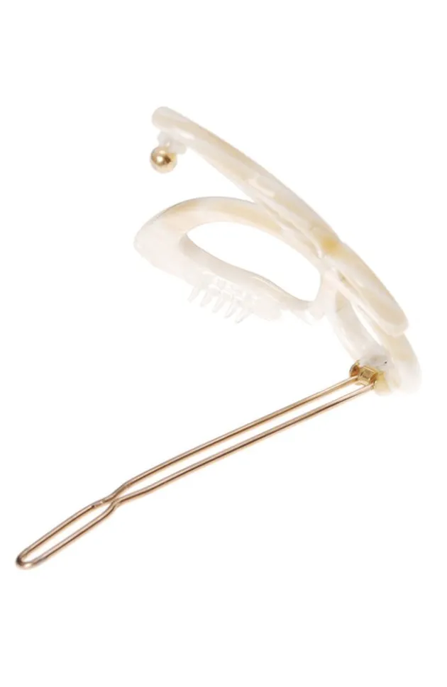 Large Cutout Butterfly Tige Boule Barrette - Classic