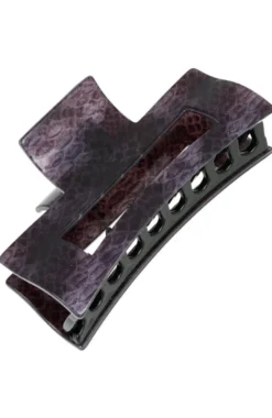 Large Cutout Rectangle Claw Clip - Aztec