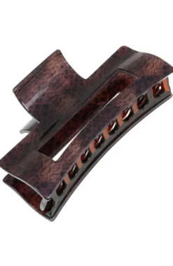 Large Cutout Rectangle Claw Clip - Aztec