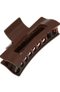 Large Rectangle Cutout Claw Clip - Chocolate