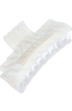 Large Rectangle Cutout Claw Clip - Metallic Zebra