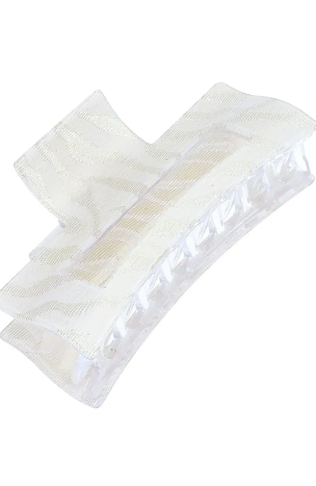 Large Rectangle Cutout Claw Clip - Metallic Zebra
