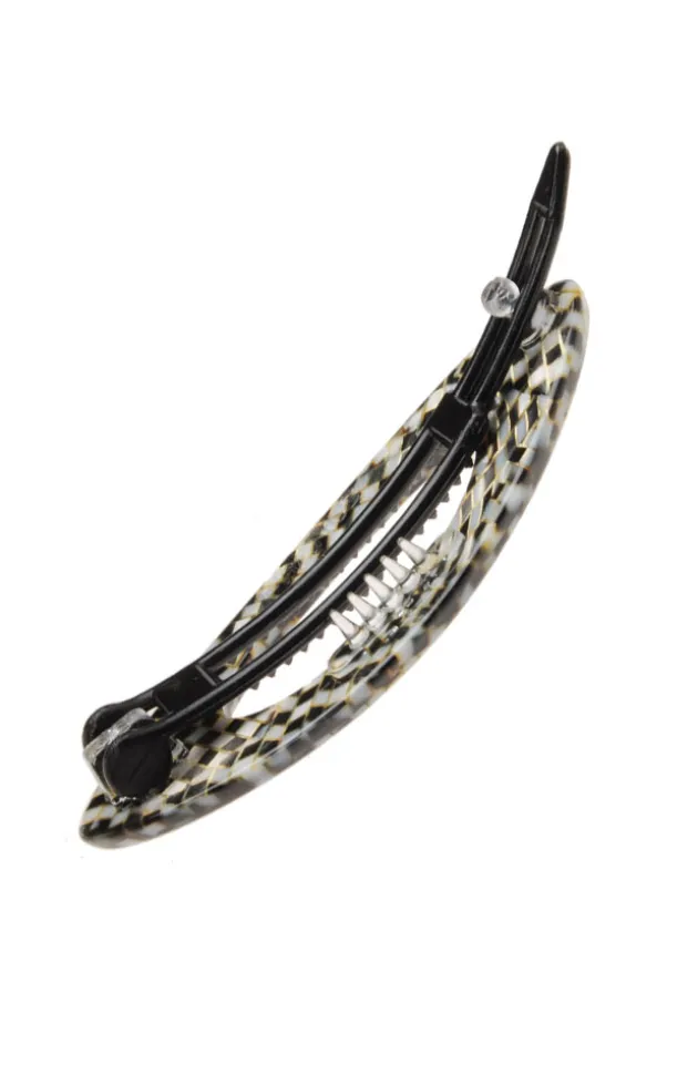 Mini Cutout Oval Plastic Tige Boule Barrette - Classic