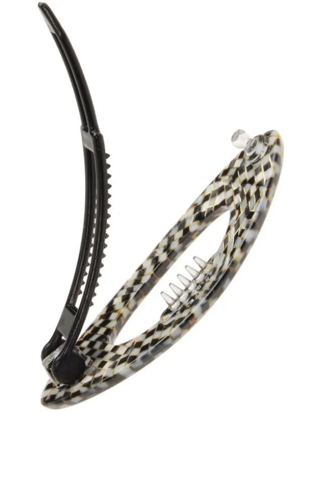 Mini Cutout Oval Plastic Tige Boule Barrette - Classic