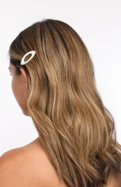 Mini Cutout Oval Plastic Tige Boule Barrette - Classic