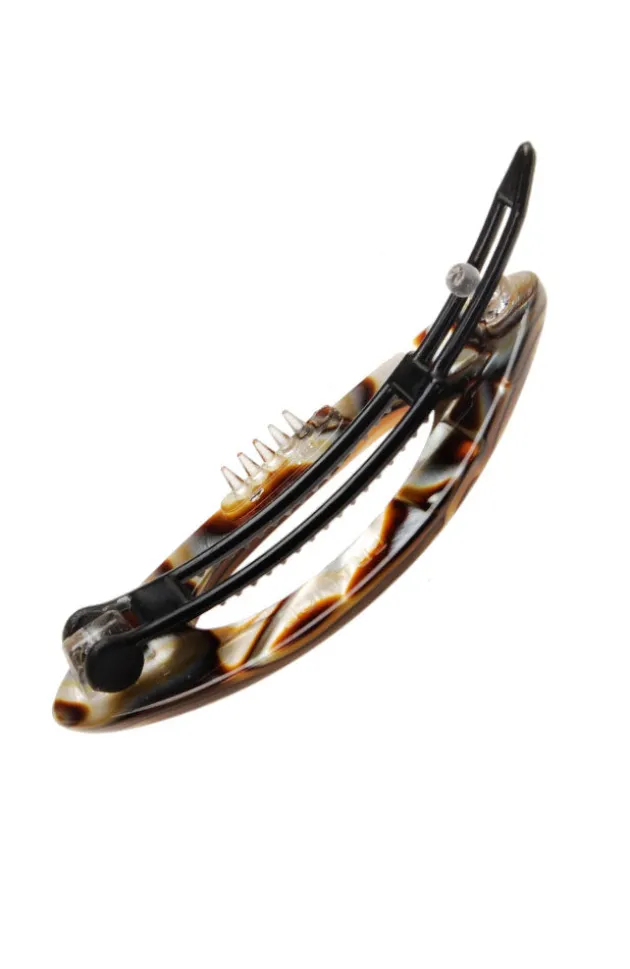 Mini Cutout Oval Plastic Tige Boule Barrette - Classic