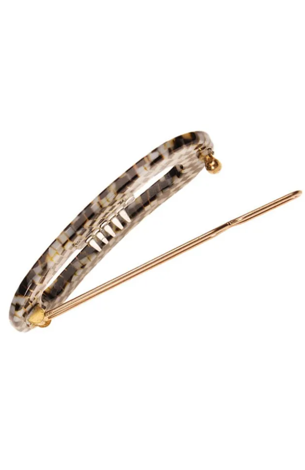 Mini Oval Tige Boule Barrette - French Classic