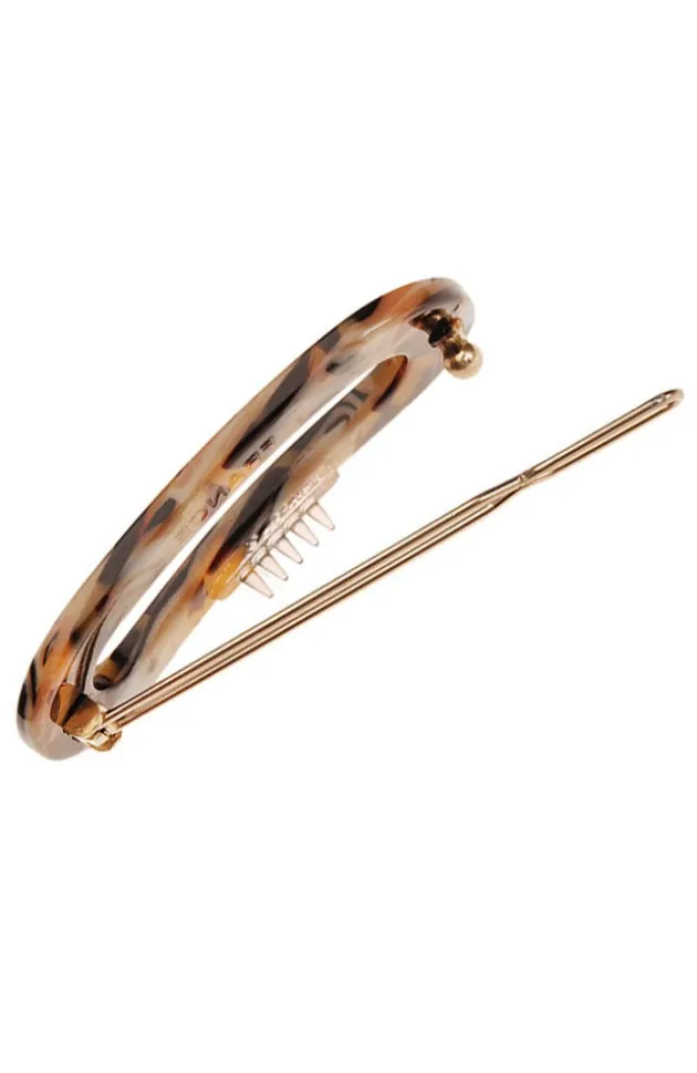 Mini Oval Tige Boule Barrette - French Classic