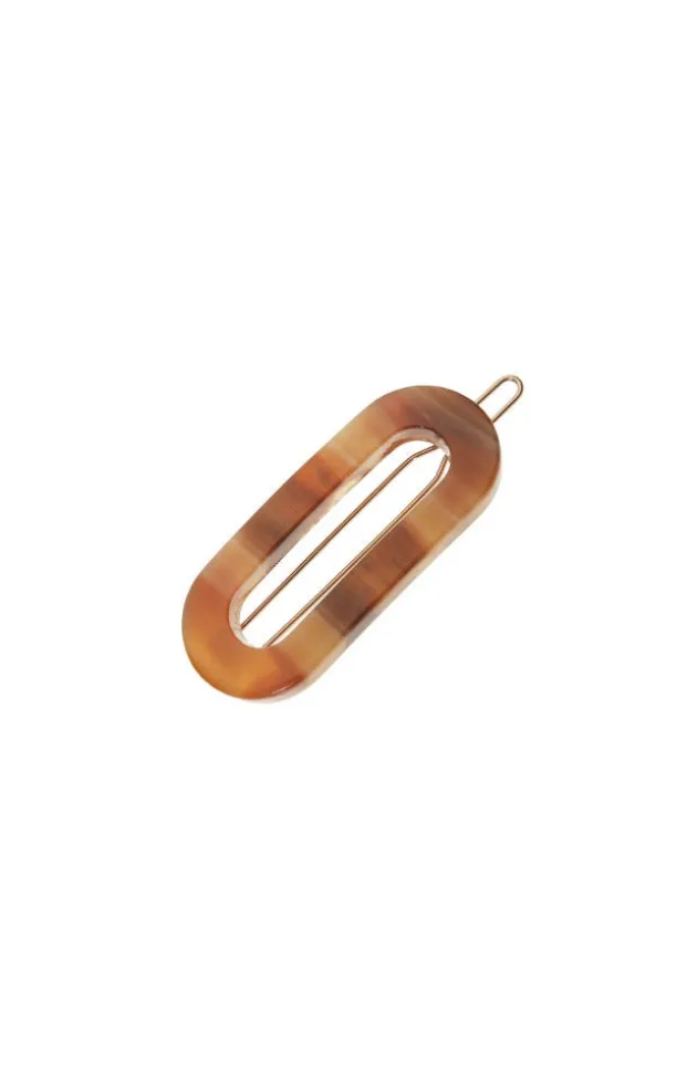 Mini Oval Tige Boule Barrette - French Classic