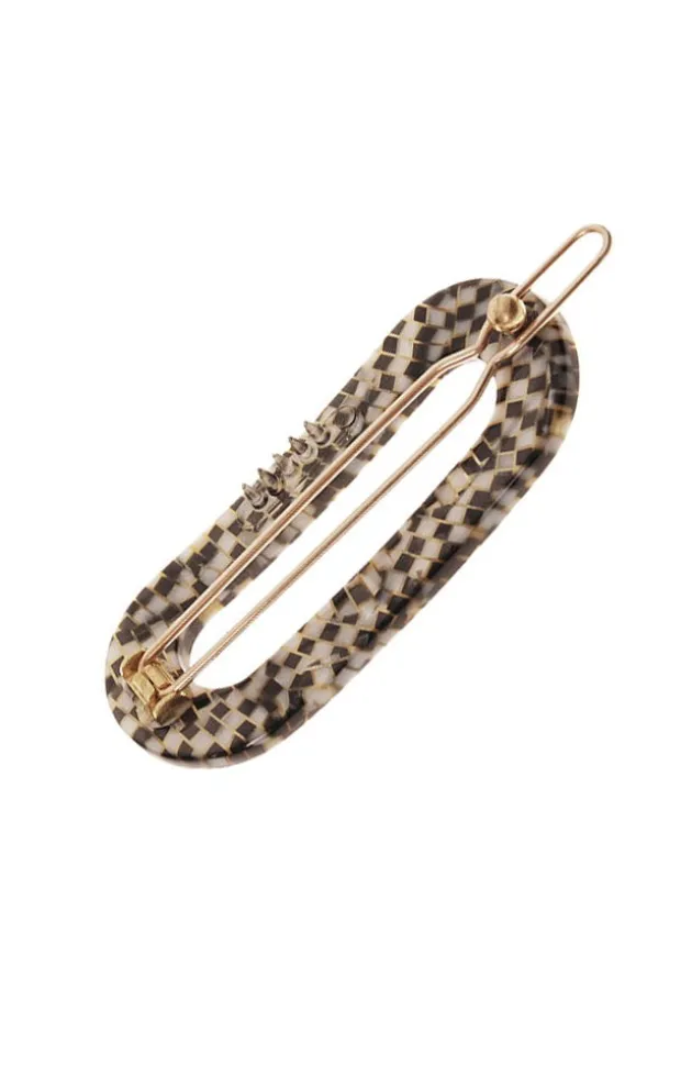 Mini Oval Tige Boule Barrette - French Classic