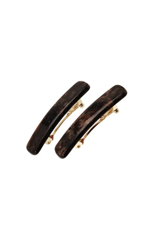 Mini Rectangle Barrette Pair - Classic