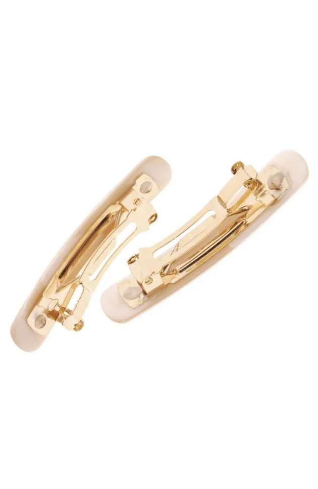 Mini Rectangle Barrette Pair - Classic