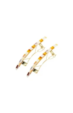 Mini Rectangle Barrette Pair - Classic