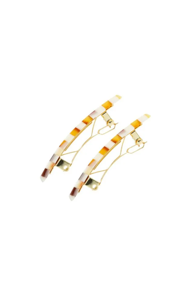 Mini Rectangle Barrette Pair - Classic