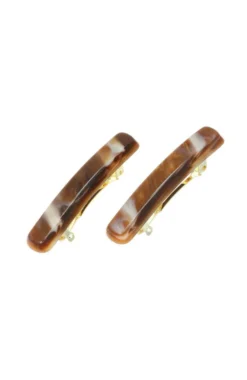 Mini Rectangle Barrette Pair - Classic