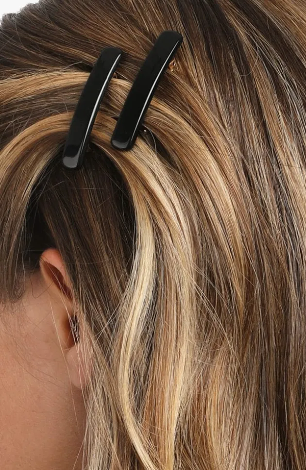 Mini Rectangle Barrette Pair - Classic
