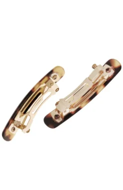 Mini Rectangle Barrette Pair - Classic