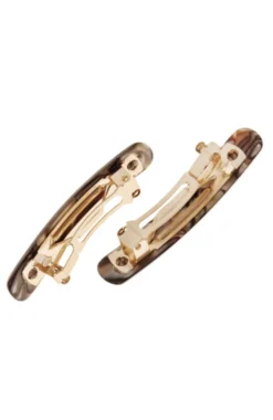 Mini Rectangle Barrette Pair - Classic