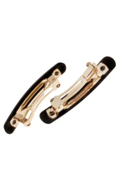 Mini Rectangle Barrette Pair - Classic
