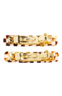 Mini Rectangle Barrette Pair - Classic
