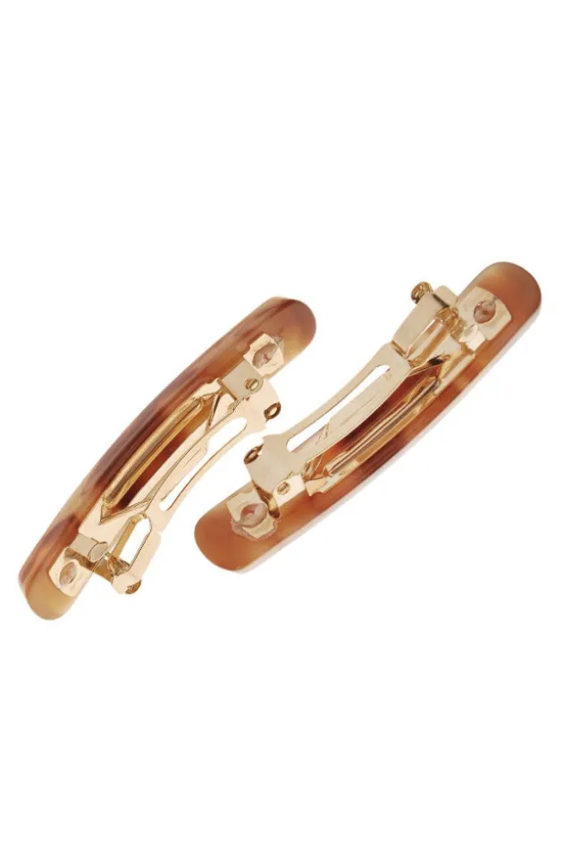 Mini Rectangle Barrette Pair - Classic