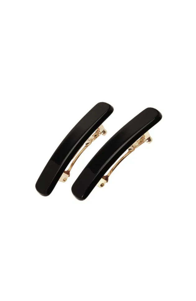 Mini Rectangle Barrette Pair - Classic
