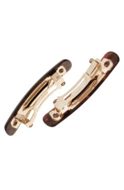 Mini Rectangle Barrette Pair - Classic