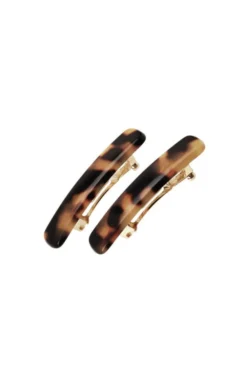 Mini Rectangle Barrette Pair - Classic