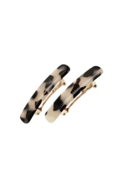 Mini Rectangle Barrette Pair - Classic
