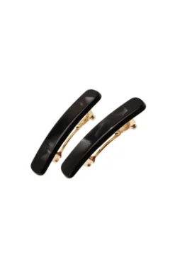 Mini Rectangle Barrette Pair - Classic