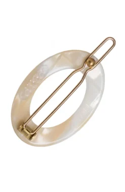 New Cutout Oval Tige Boule Barrette - Classic