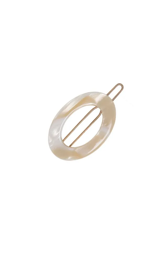 New Cutout Oval Tige Boule Barrette - Classic