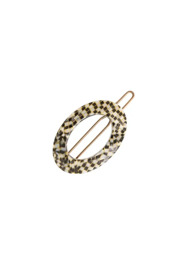 New Cutout Oval Tige Boule Barrette - Classic
