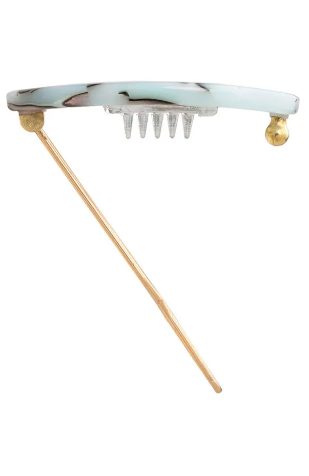 New Cutout Oval Tige Boule Barrette - Classic