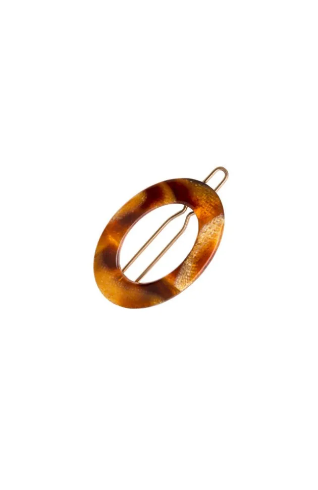 New Cutout Oval Tige Boule Barrette - Classic