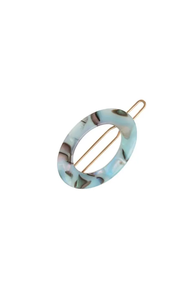 New Cutout Oval Tige Boule Barrette - Classic