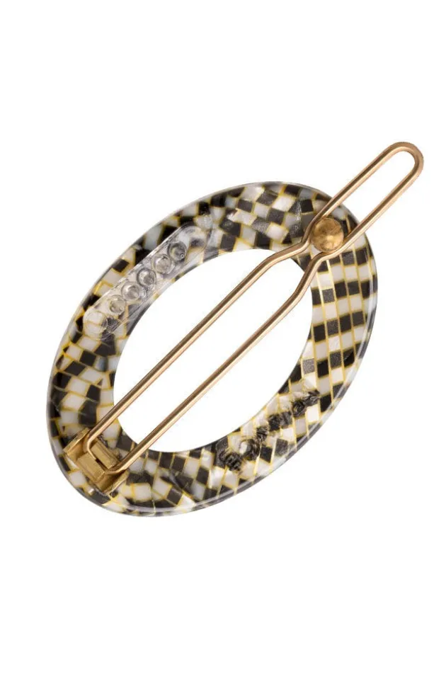 New Cutout Oval Tige Boule Barrette - Classic