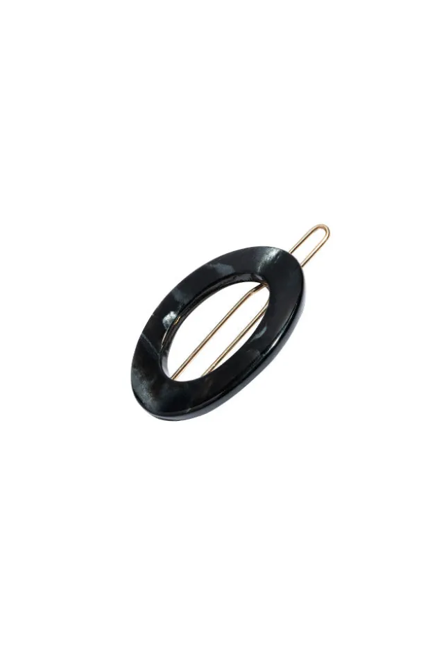 New Cutout Oval Tige Boule Barrette - Classic