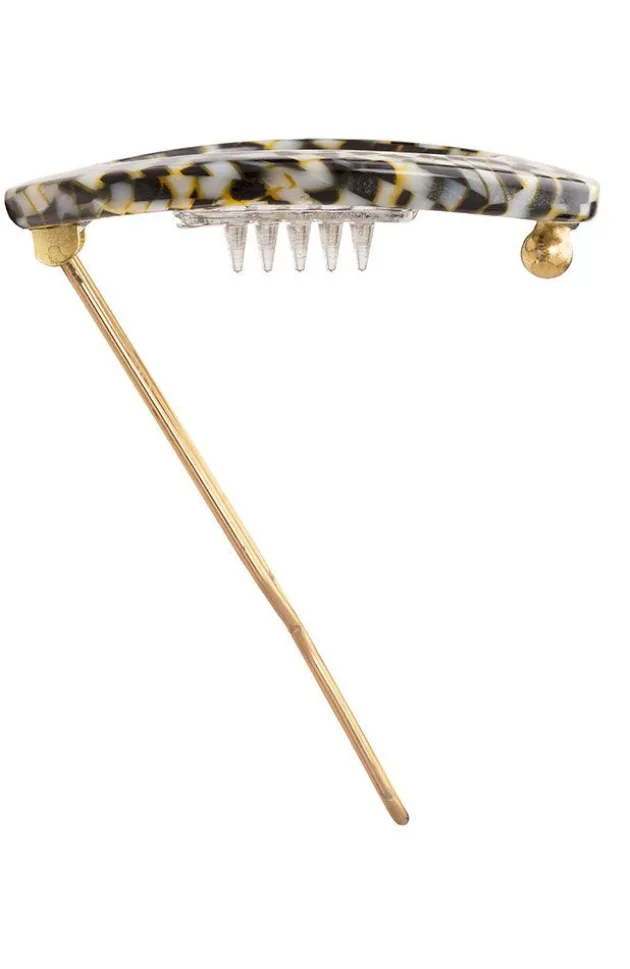 New Cutout Oval Tige Boule Barrette - Classic