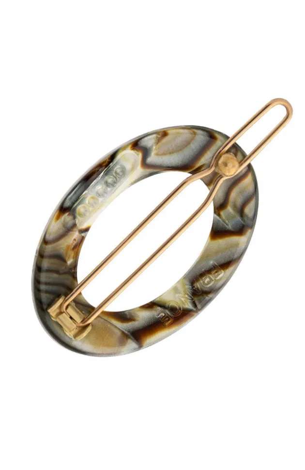 New Cutout Oval Tige Boule Barrette - Classic