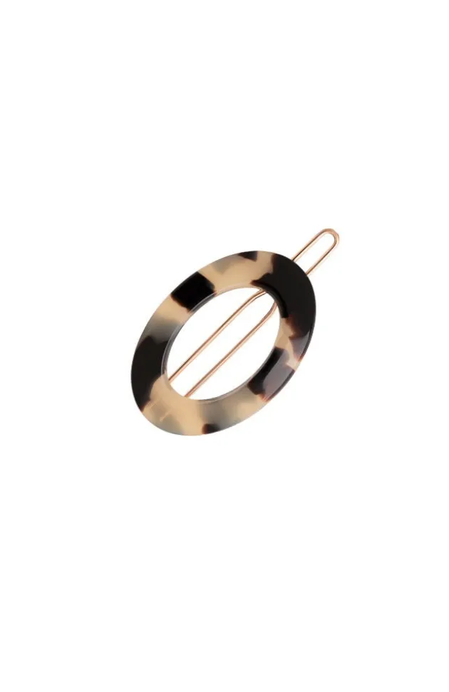 New Cutout Oval Tige Boule Barrette - Classic