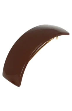 Rectangle Volume Barrette - Chocolate