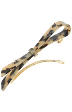 Ribbon Bow Long & Skinny Barrette - Classic