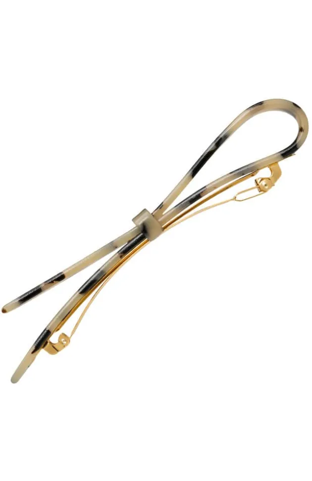 Ribbon Bow Long & Skinny Barrette - Classic